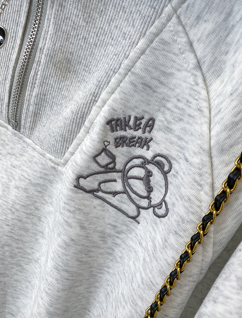 Large yard thin zip spring and autumn tops for women