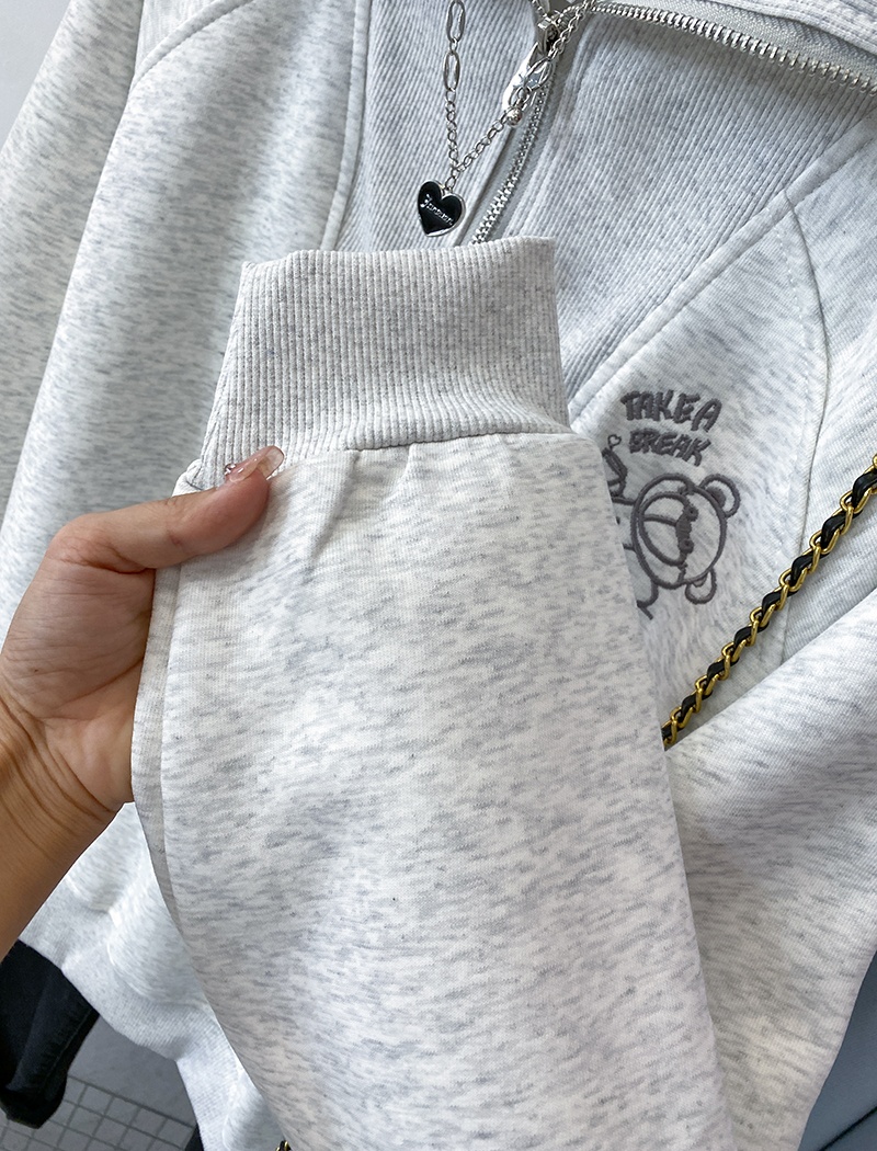 Large yard thin zip spring and autumn tops for women