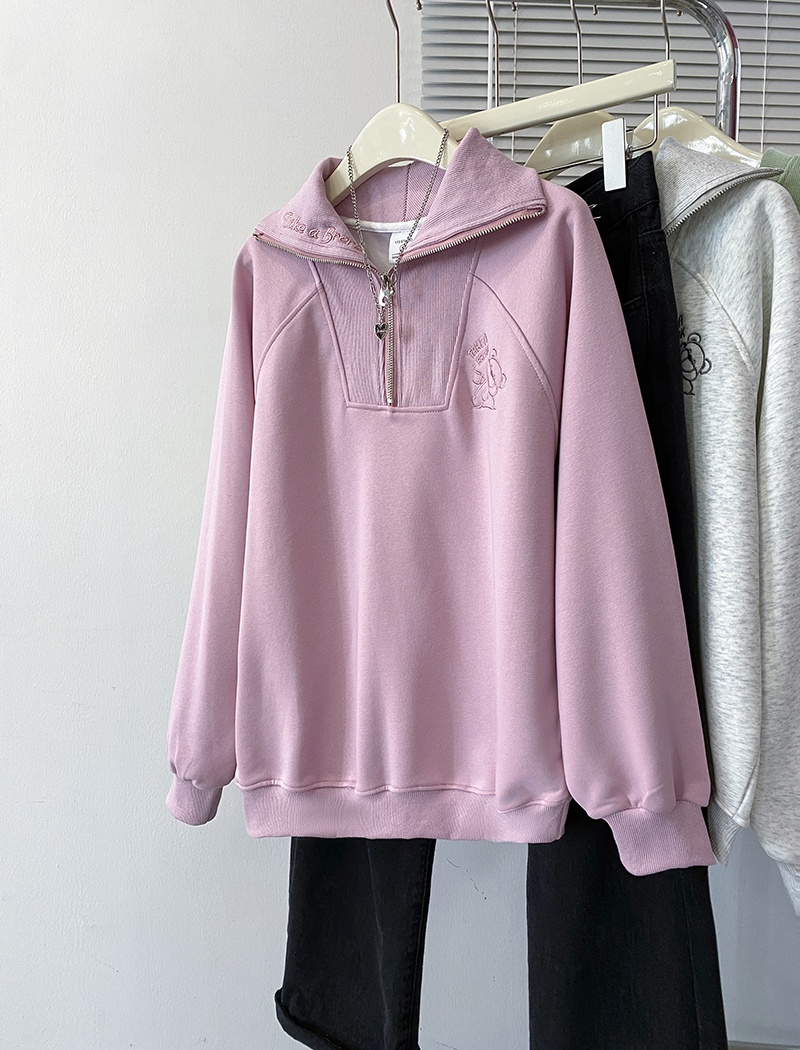 Large yard thin zip spring and autumn tops for women