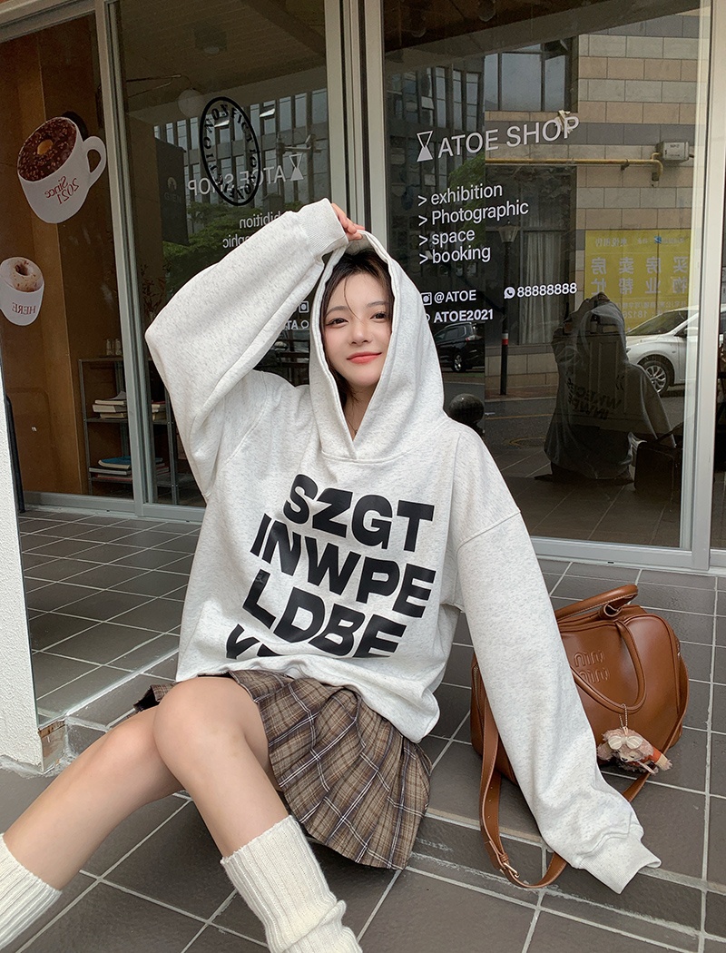 Spring and autumn hooded tops thin hoodie