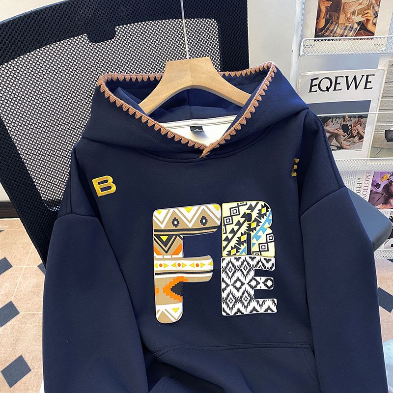 Pure cotton complex hoodie long sleeve T-shirt for women