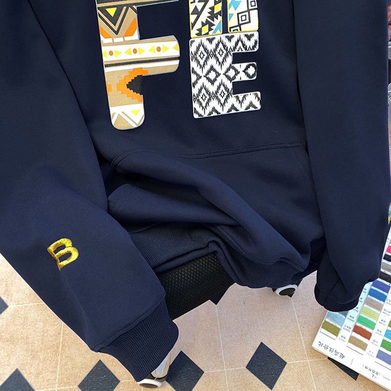 Pure cotton complex hoodie long sleeve T-shirt for women