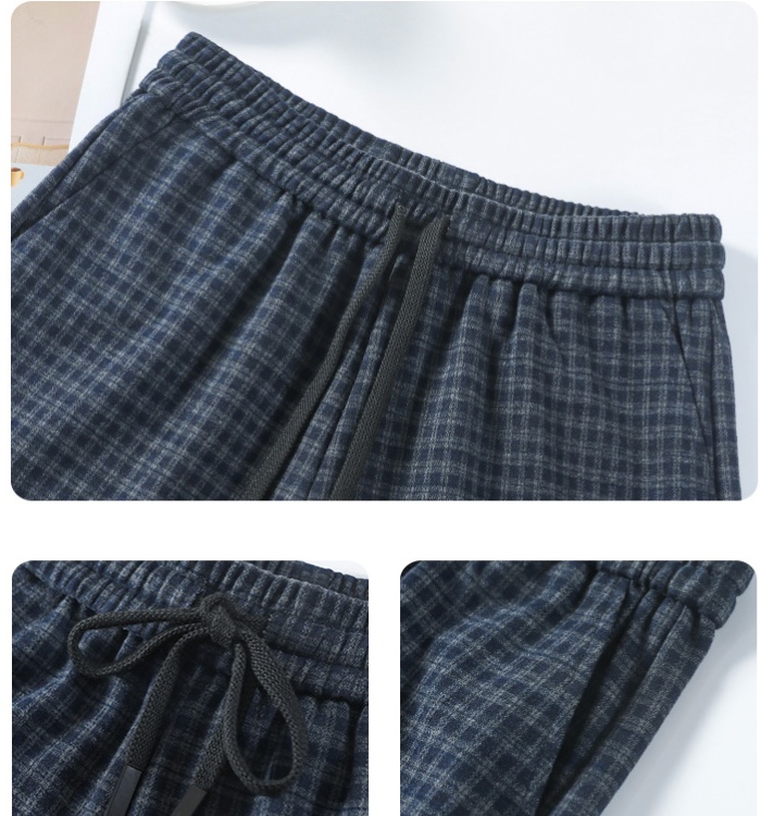 Plaid temperament wide leg pants commuting casual pants