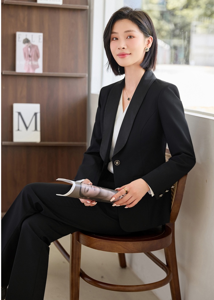Slim business suit overalls suit pants 2pcs set for women