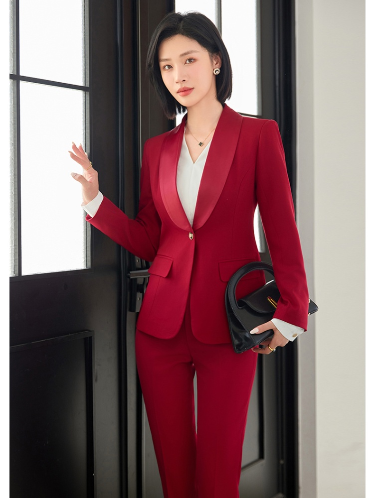 Slim business suit overalls suit pants 2pcs set for women