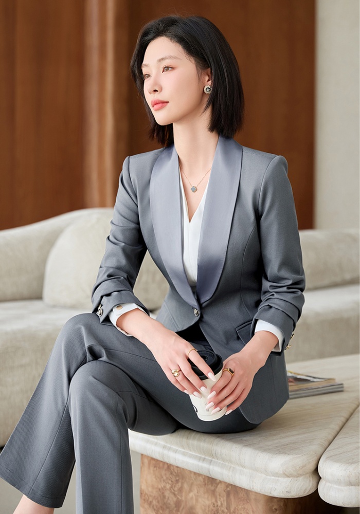 Slim business suit overalls suit pants 2pcs set for women