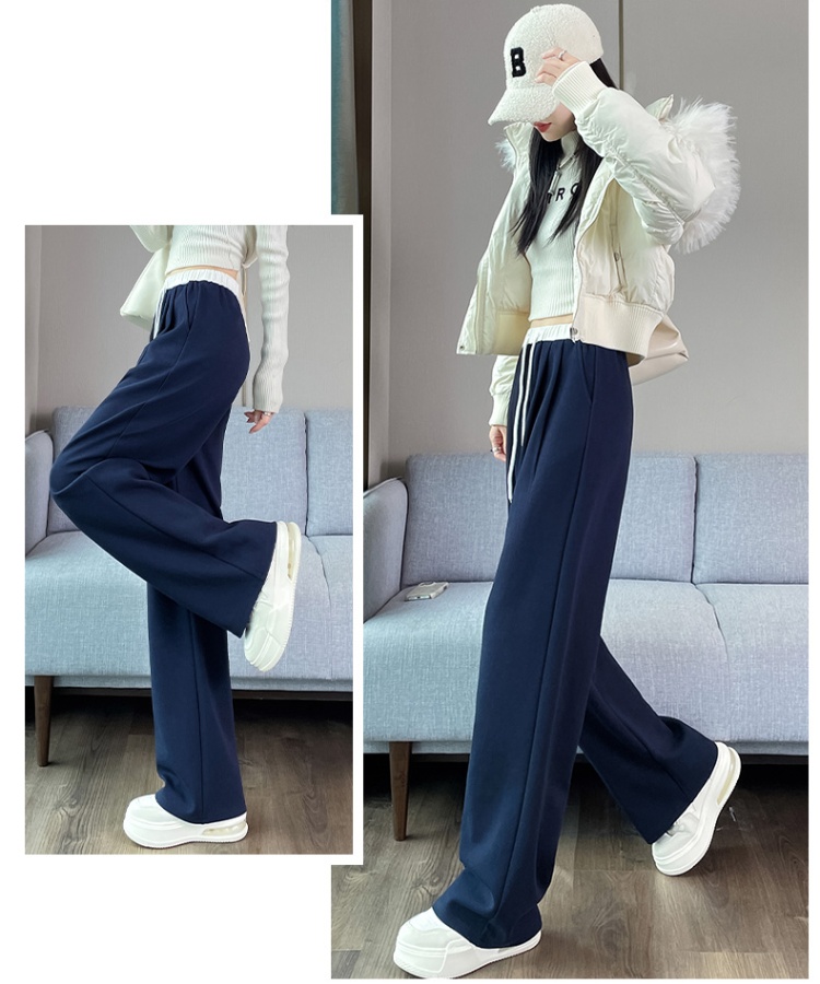 Autumn and winter wide leg pants sweatpants for women