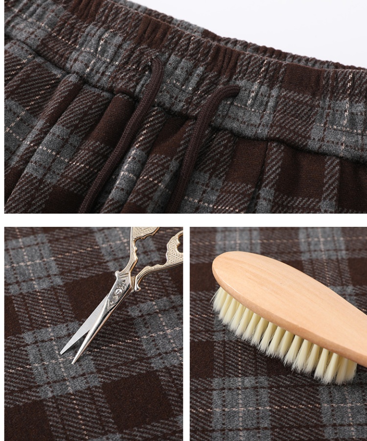 Temperament all-match casual pants plaid wide leg pants