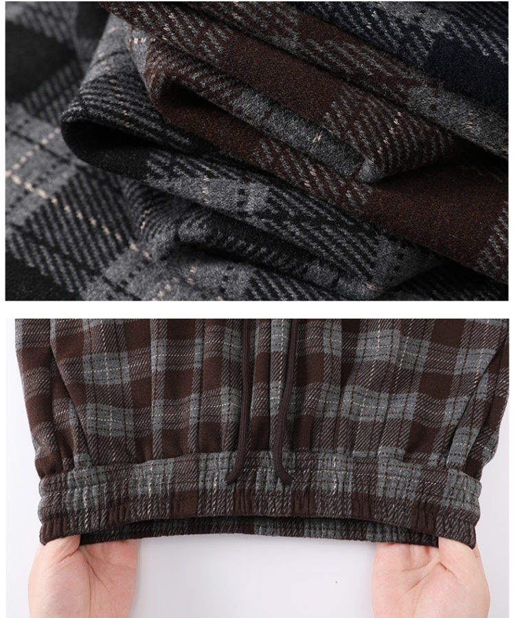 Temperament all-match casual pants plaid wide leg pants