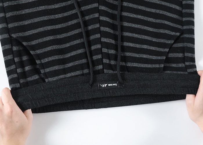 Niche temperament wide leg pants stripe casual pants for women