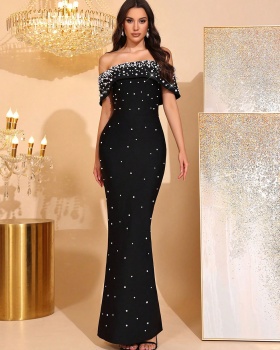 Tight bandage dress elasticity pearl formal dress for women