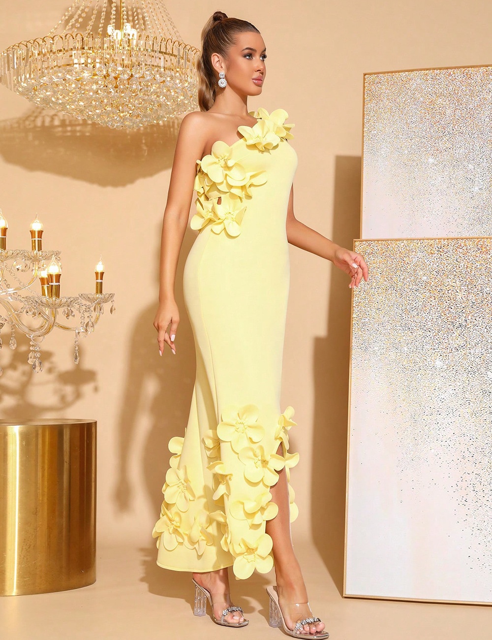 Sexy slim evening dress sleeveless long dress for women