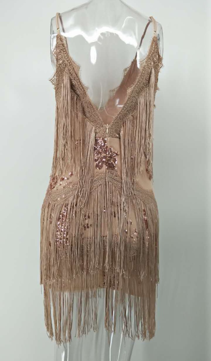 Embroidery sequins dress sexy formal dress for women