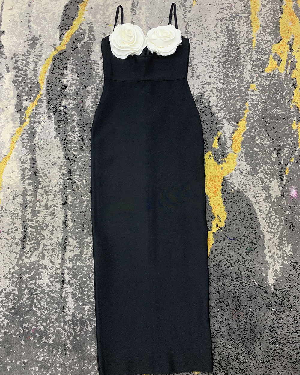 Sling halter flowers dress ladies pure long dress for women