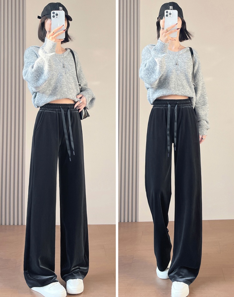 Temperament wide leg pants casual pants for women