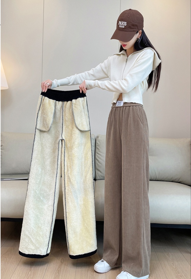 Autumn and winter casual pants thick wide leg pants