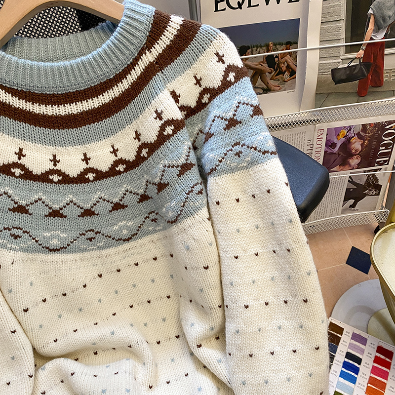 Thermal cashmere sweater loose tops for women