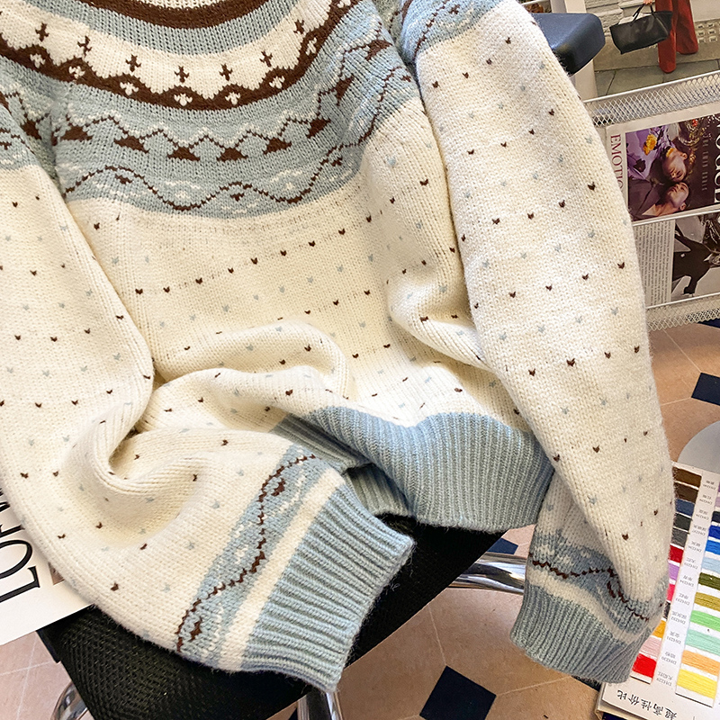 Thermal cashmere sweater loose tops for women