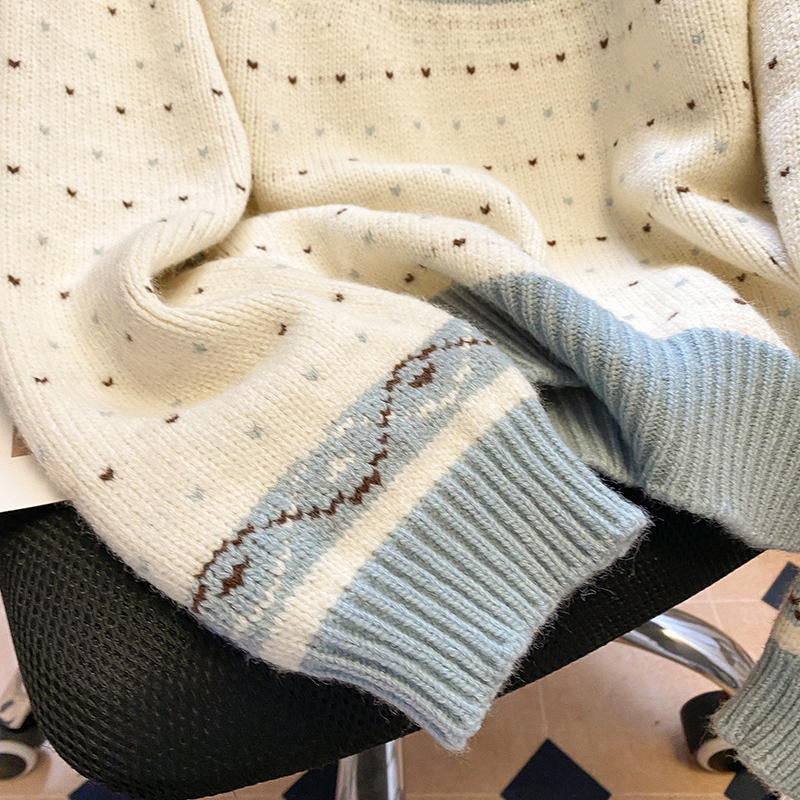 Thermal cashmere sweater loose tops for women