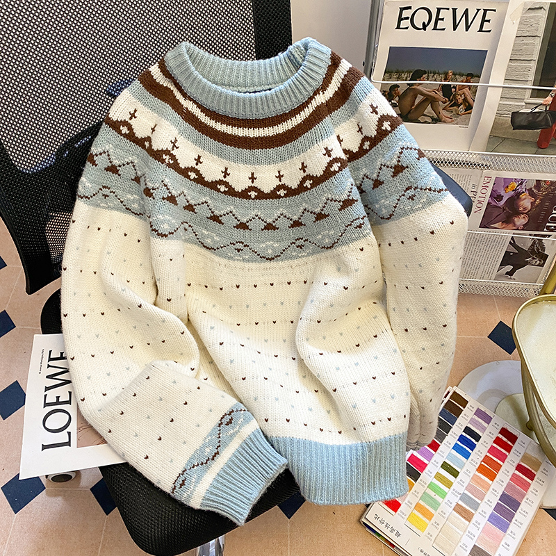 Thermal cashmere sweater loose tops for women