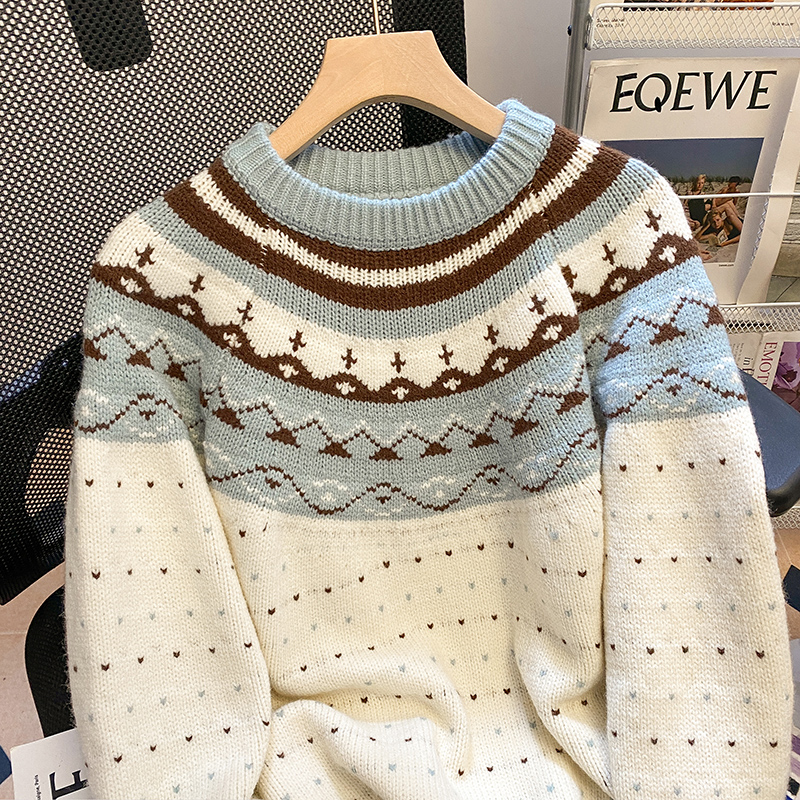 Thermal cashmere sweater loose tops for women