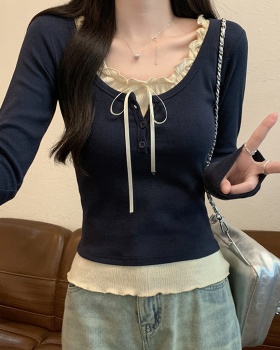 Long sleeve T-shirt round neck tops for women