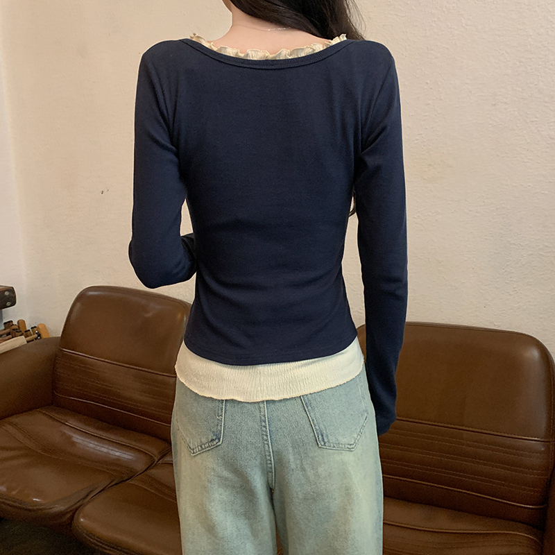 Long sleeve T-shirt round neck tops for women