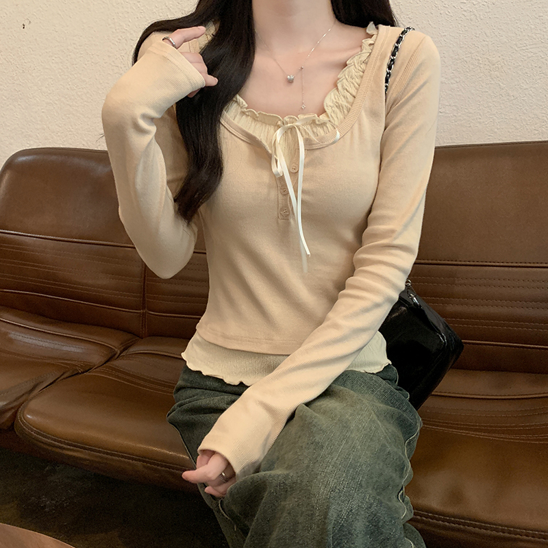 Long sleeve T-shirt round neck tops for women