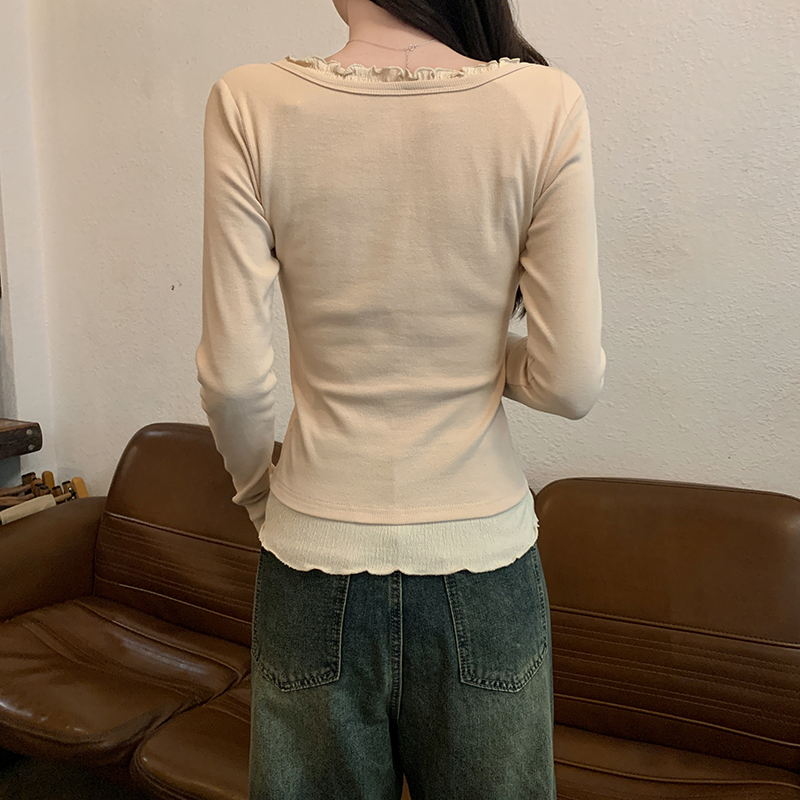 Long sleeve T-shirt round neck tops for women