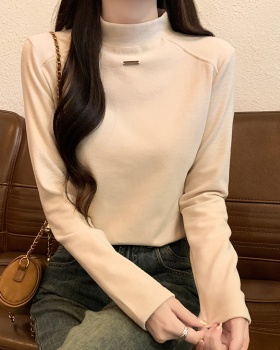 Short T-shirt half high collar tops for women