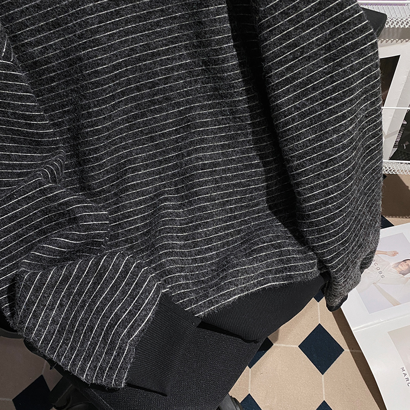 Loose stripe hoodie large yard tops for women