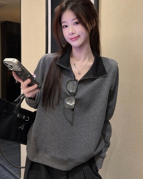 Mixed colors tops plus velvet hoodie for women