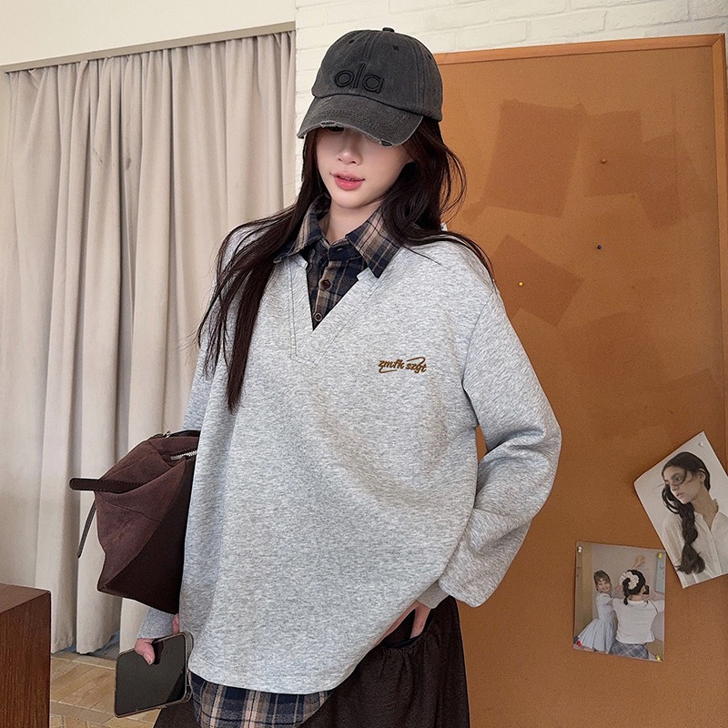 Spring and autumn Korean style T-shirt loose tops