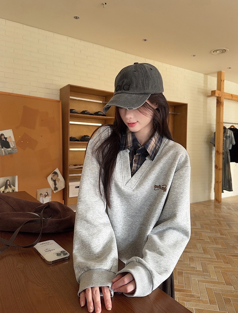 Spring and autumn Korean style T-shirt loose tops