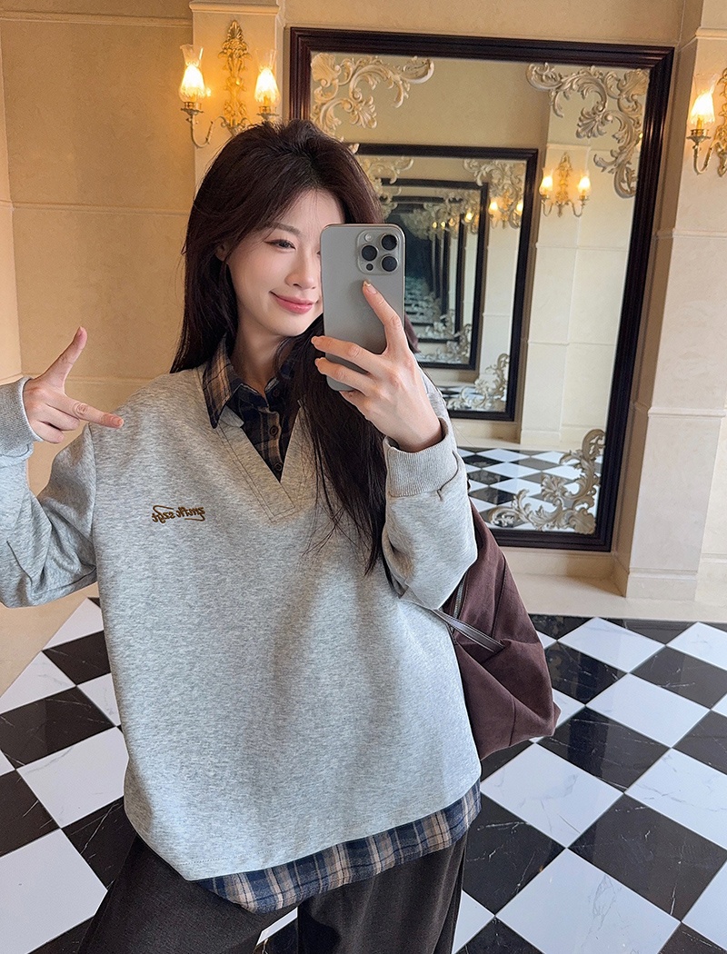 Spring and autumn Korean style T-shirt loose tops