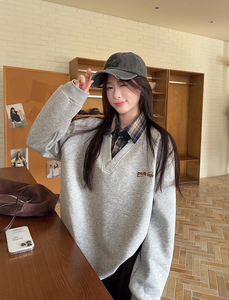 Spring and autumn Korean style T-shirt loose tops