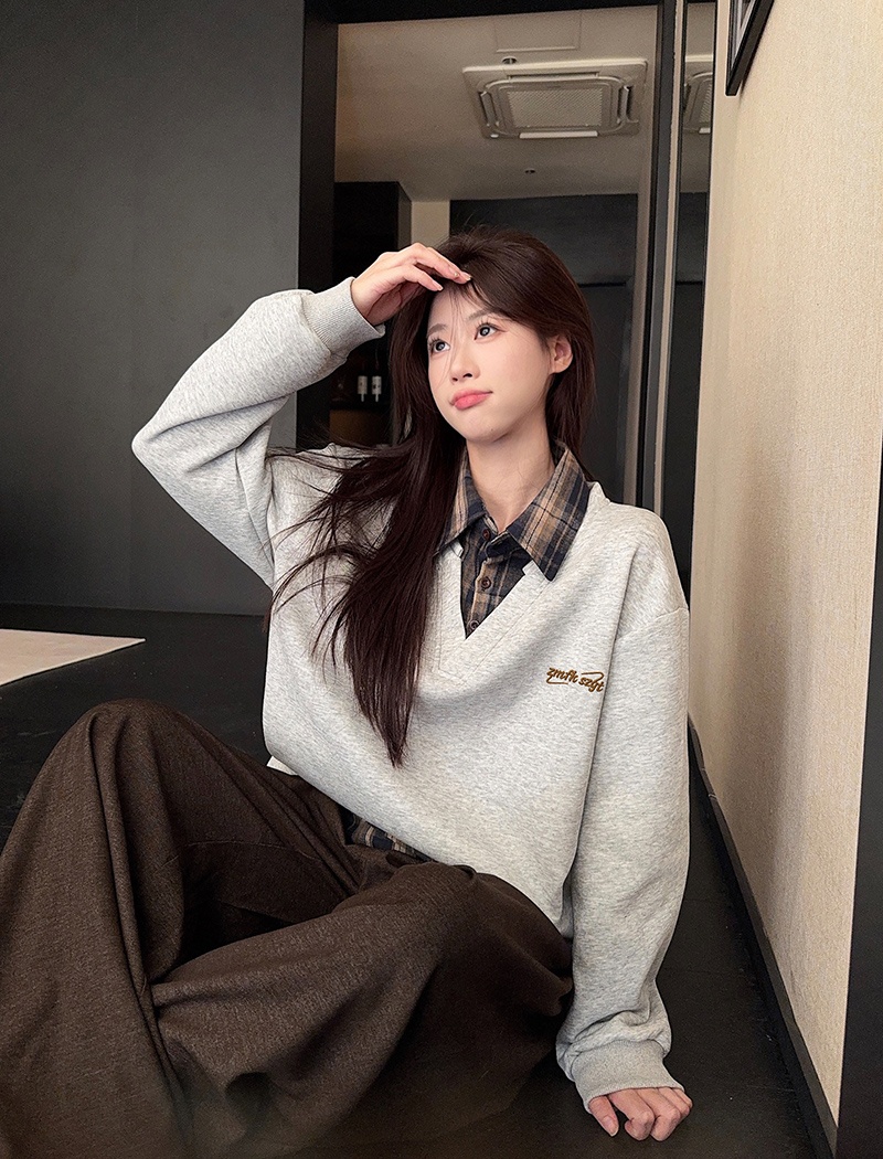 Spring and autumn Korean style T-shirt loose tops