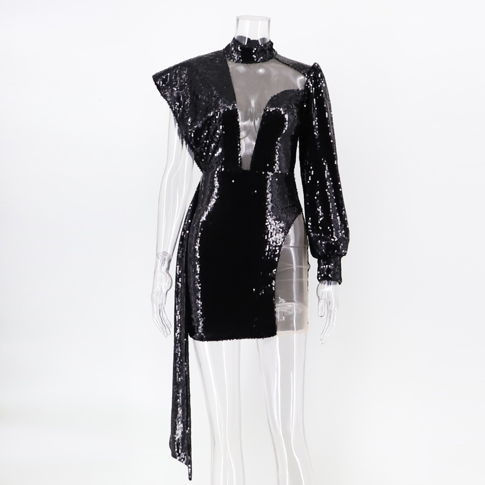 Sequins European style evening dress sexy dress for women