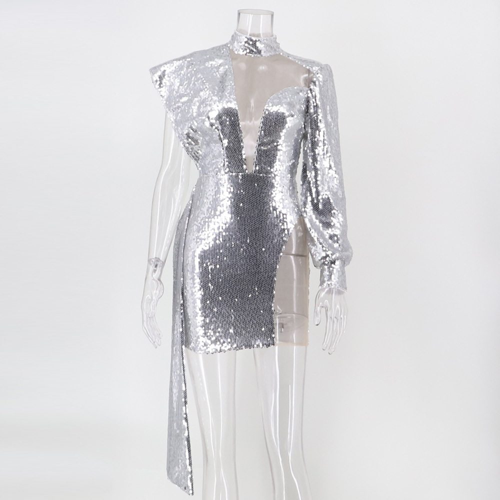 Sequins European style evening dress sexy dress for women