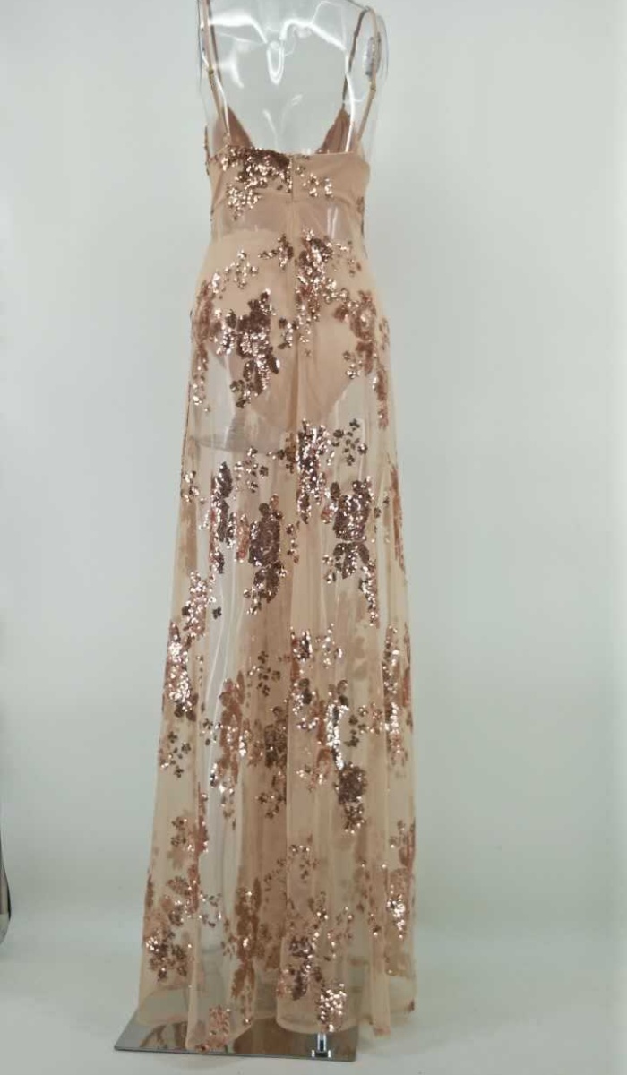 Sling sequins sexy long dress split European style dress