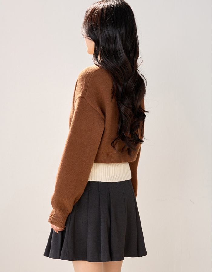 Long sleeve short sweater autumn and winter tops for women