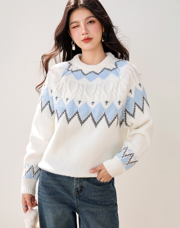 Pullover autumn and winter sweater retro thick tops for women