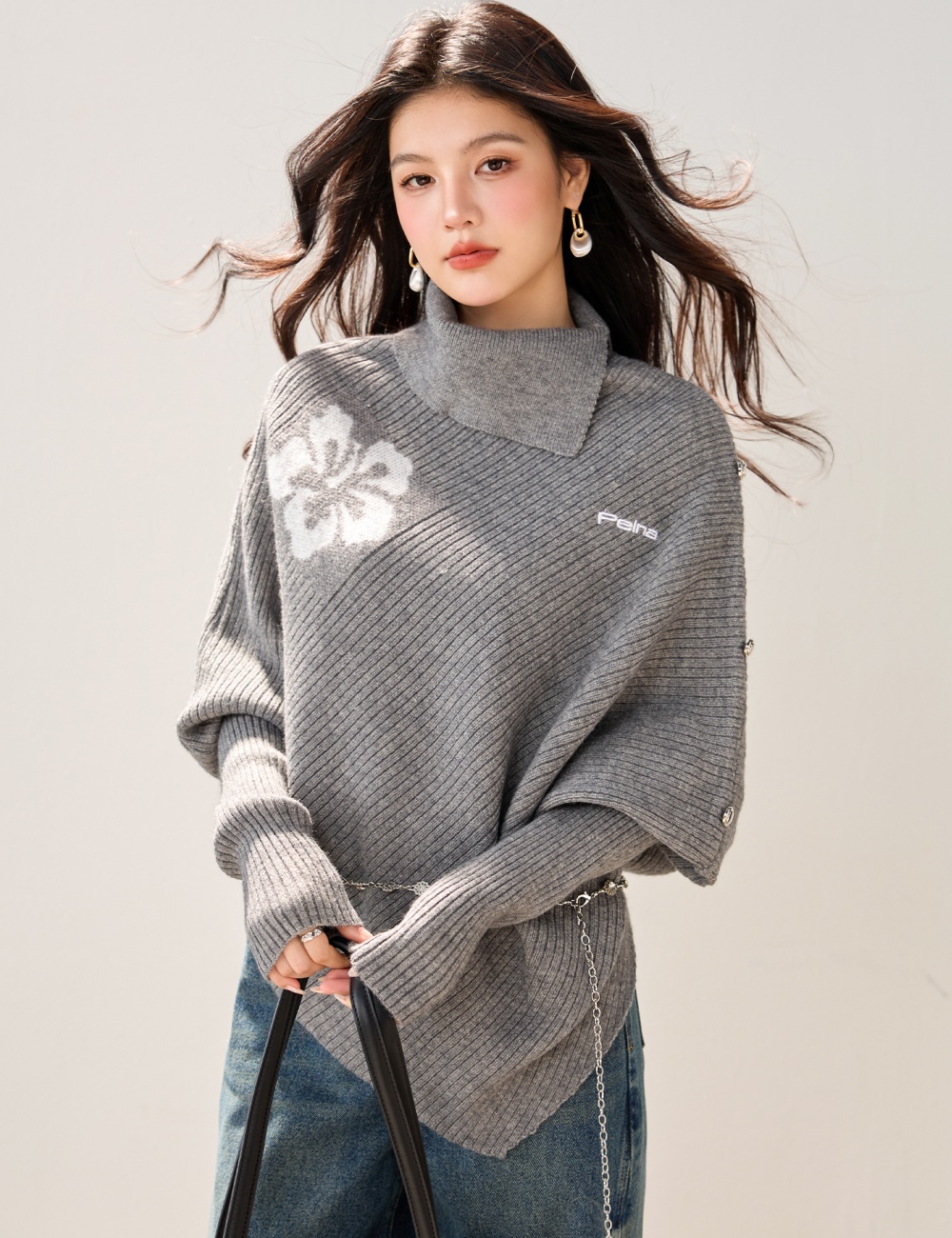 Lazy niche sweater long sleeve autumn cloak for women