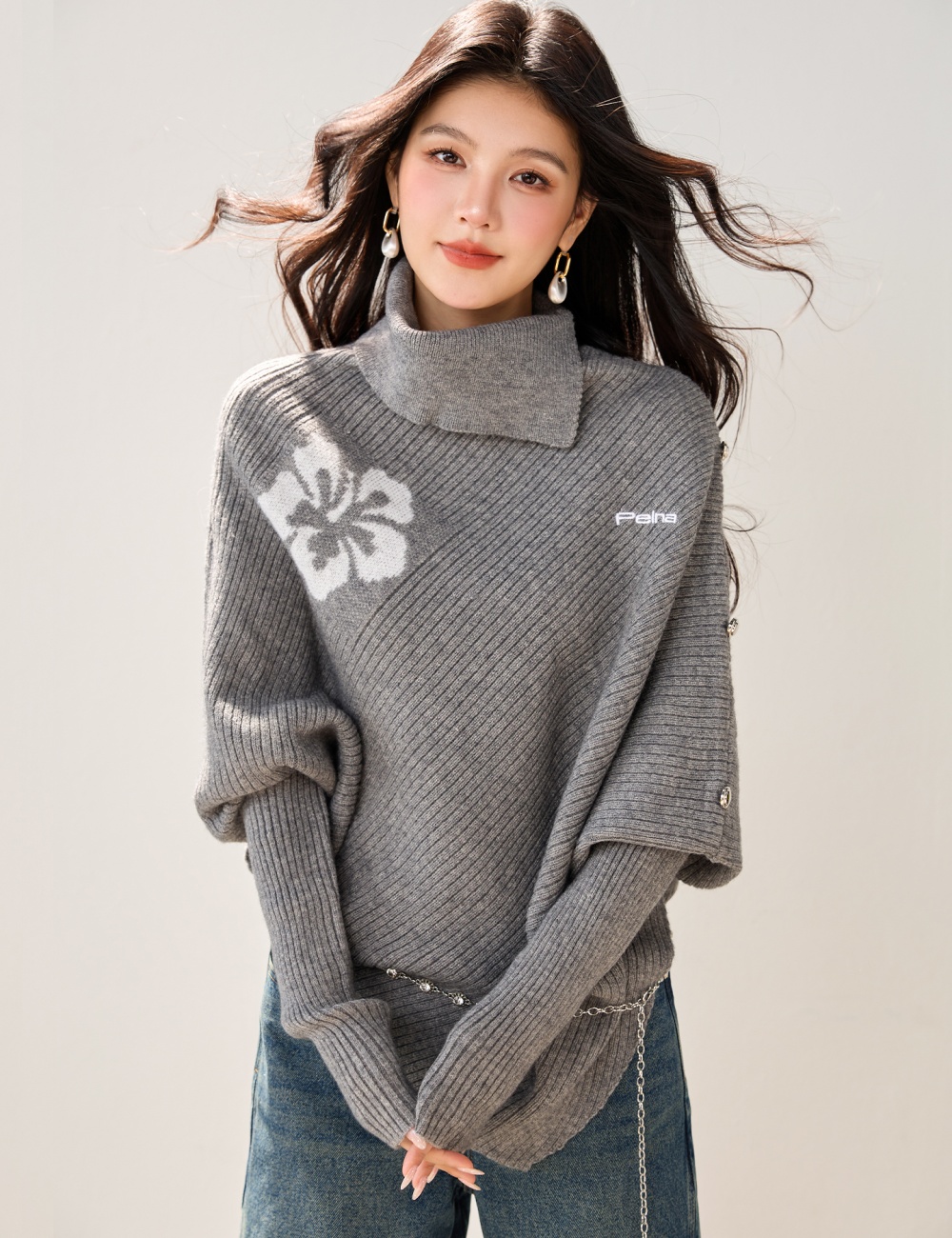 Lazy niche sweater long sleeve autumn cloak for women