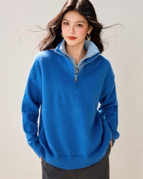Thermal pullover half cardigans niche lazy sweater