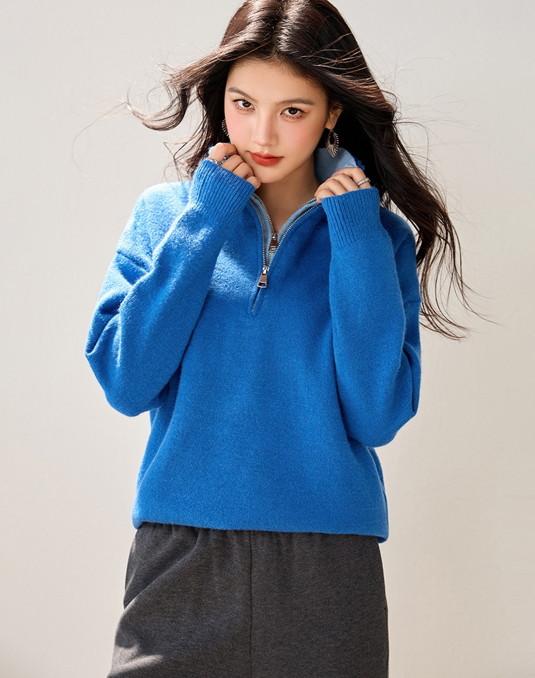 Thermal pullover half cardigans niche lazy sweater