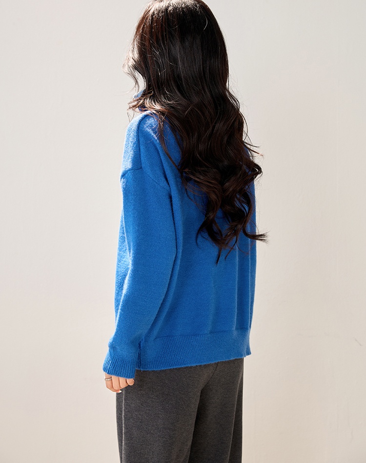 Thermal pullover half cardigans niche lazy sweater