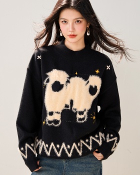 Lazy autumn and winter tops long sleeve sweater for women