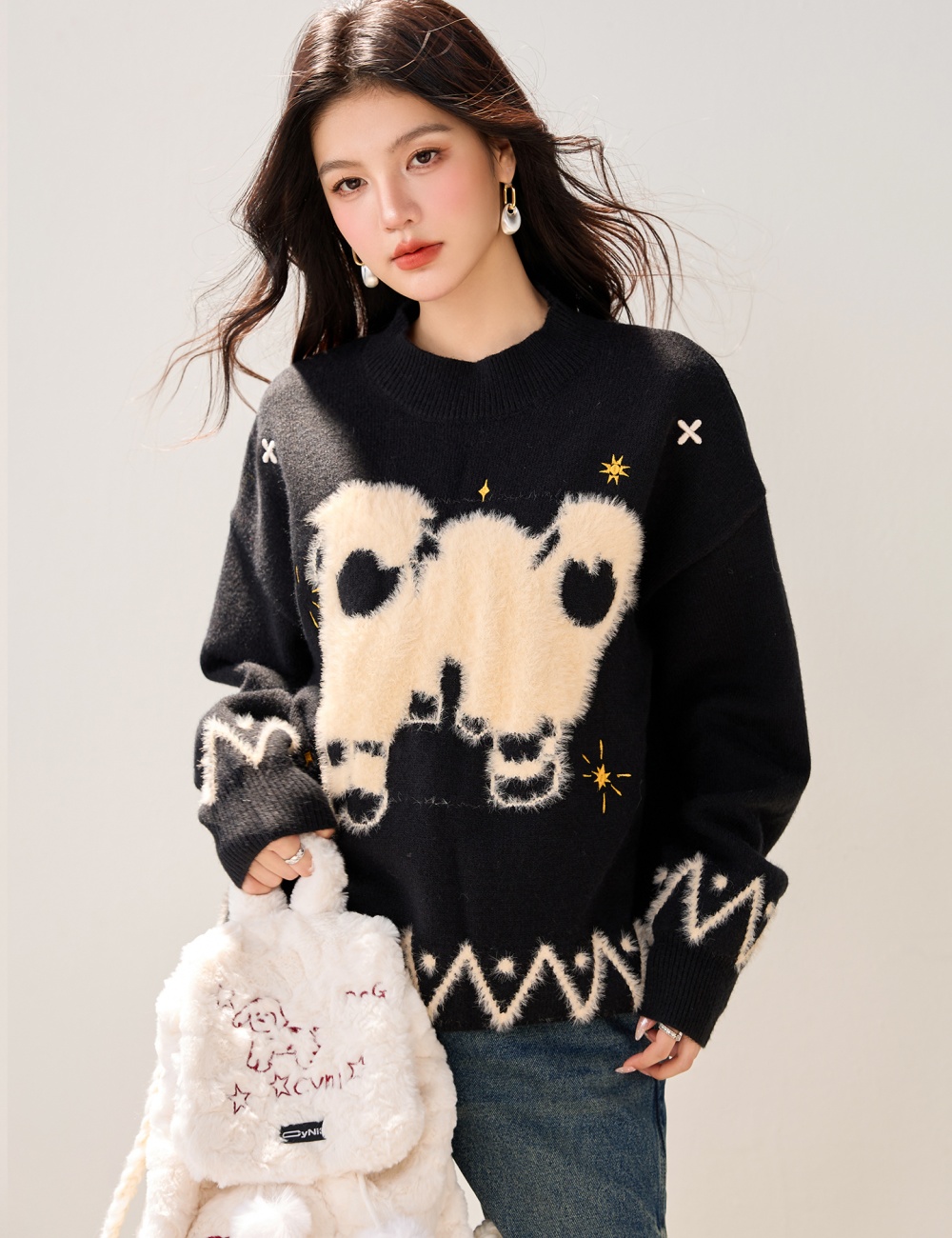 Lazy autumn and winter tops long sleeve sweater for women