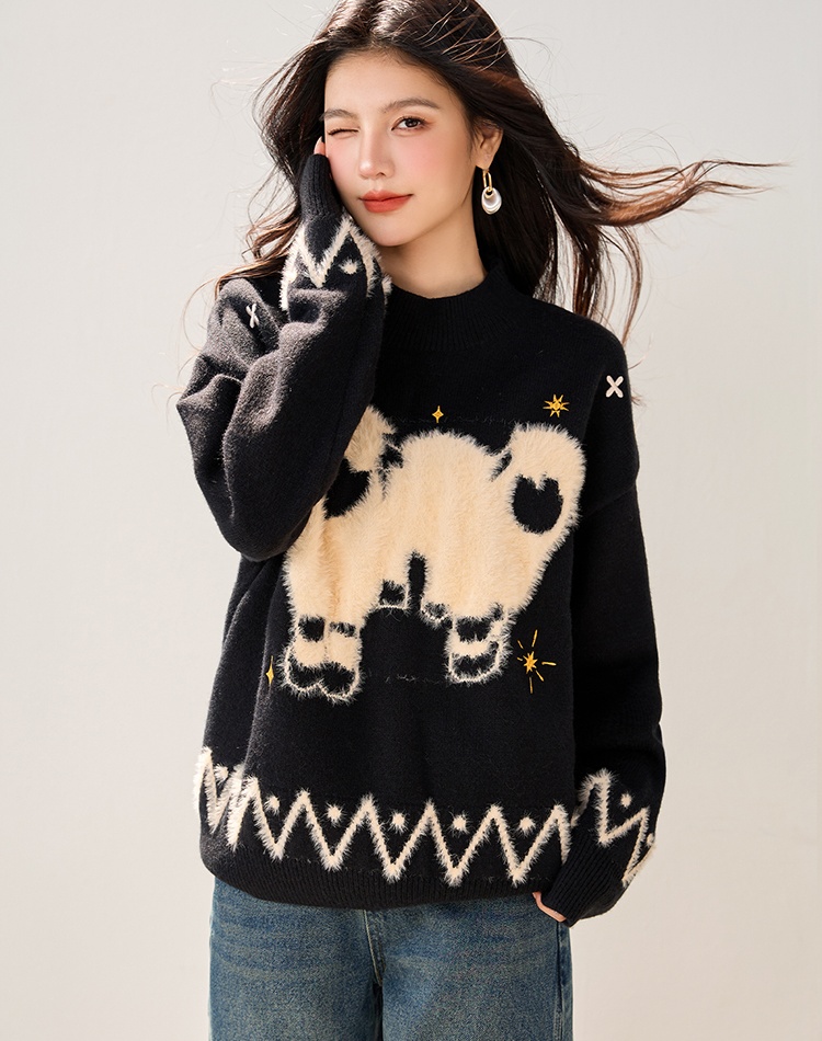 Lazy autumn and winter tops long sleeve sweater for women